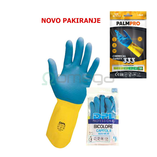 Rokavice PALMPRO bicolore za čiščenje - odporne na kemikalije